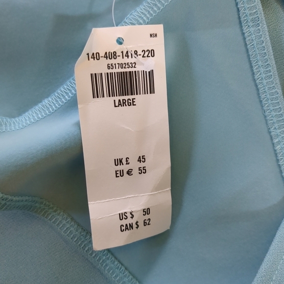 NWT Abercrombie & Fitch Crop Tank Top Women's Large Blue Assemetrical Summer - Picture 4 of 7
